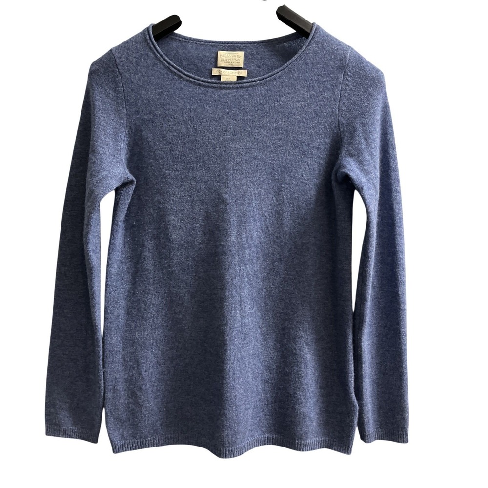 Telluride‎ Clothing Cashmere Sweater Blue 2 Ply Pullover Size S Quiet Luxury
